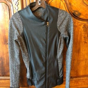 Lululemon Black Lycra Heather Gray ZIP Up Jacket 4